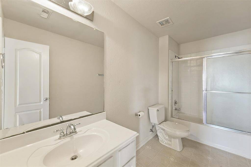 Hallway bathroom with room to expand for dual vanity or a large walk-in shower
