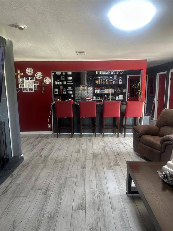 View to kitchen with bar