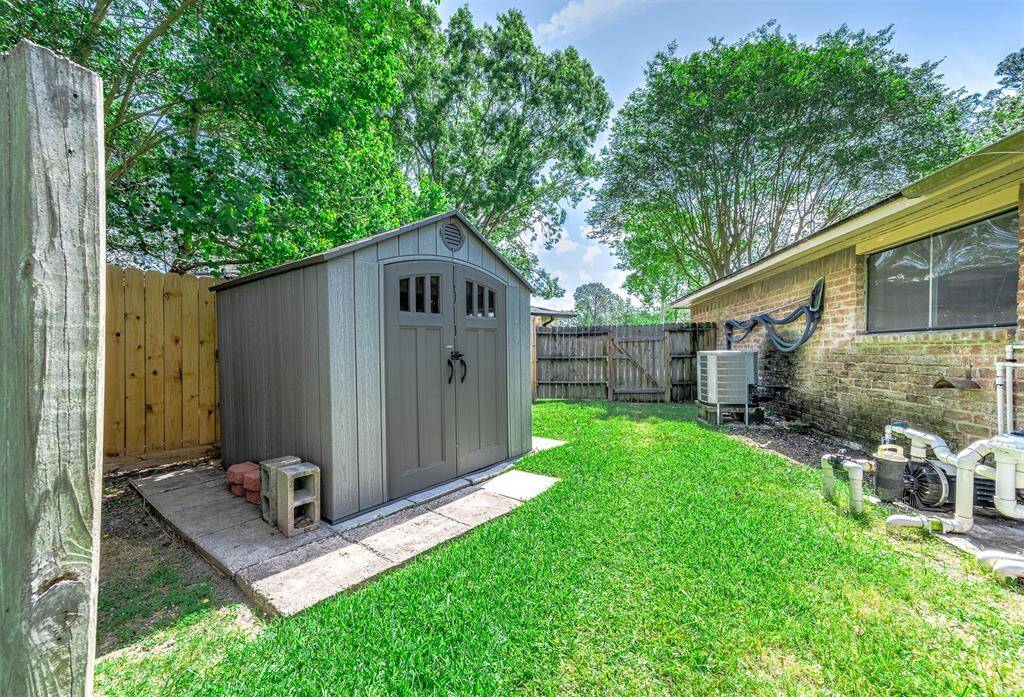 Storage shed stays.