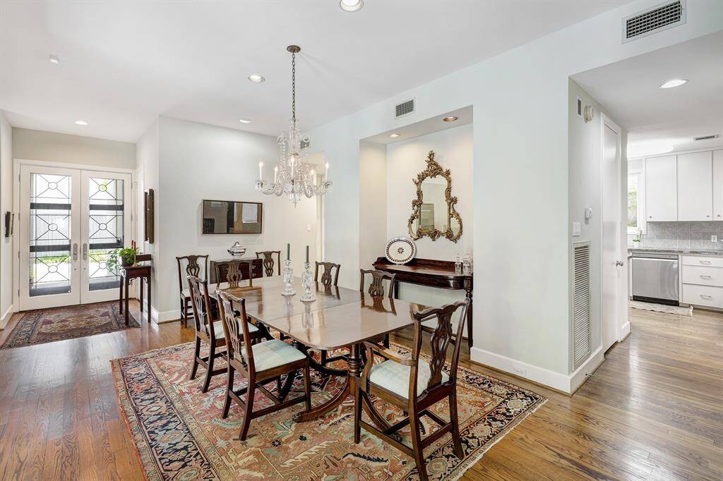 Dinning room is spacious enough for a large table and plenty of seating as well as serving pieces.  There are two large storage closets close by for china, chrystal and silver.
