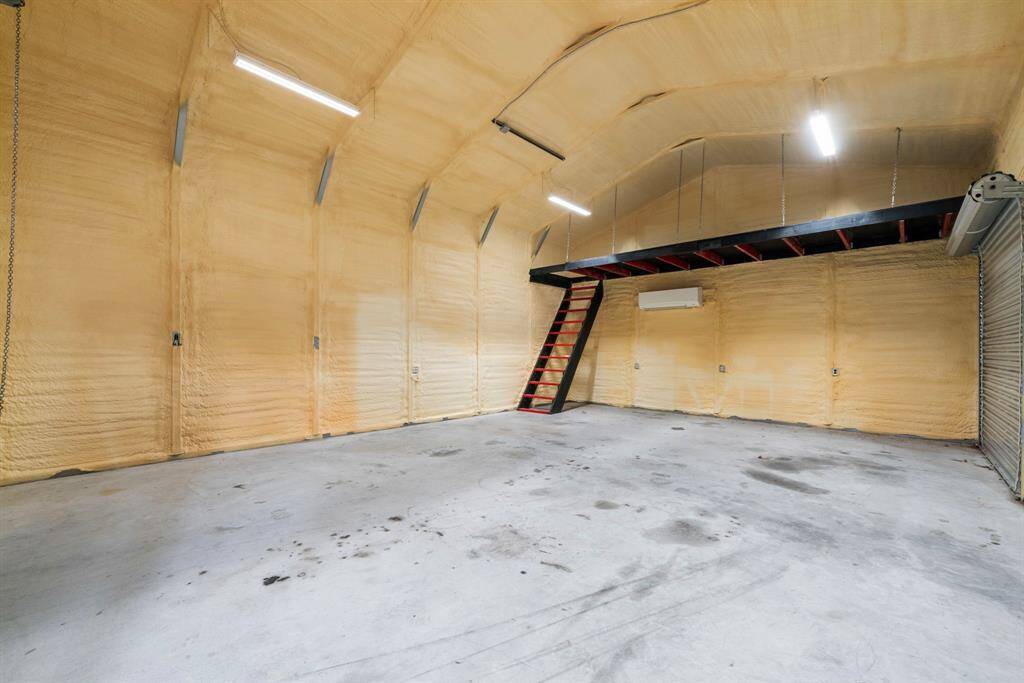 second-floor overhead storage—great for maximizing organization and workspace