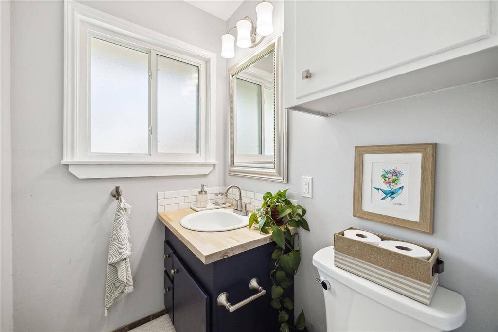 Half bath off of one of the secondary bedrooms