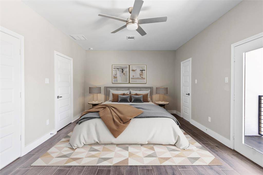 Virtually staged primary room