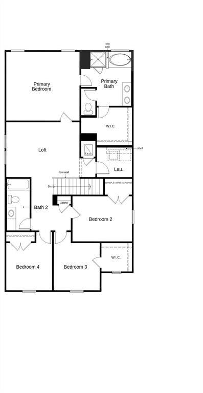 This floor plan features 4 bedrooms, 2 full baths, 1 half bath and over 2,300 square feet of living space.