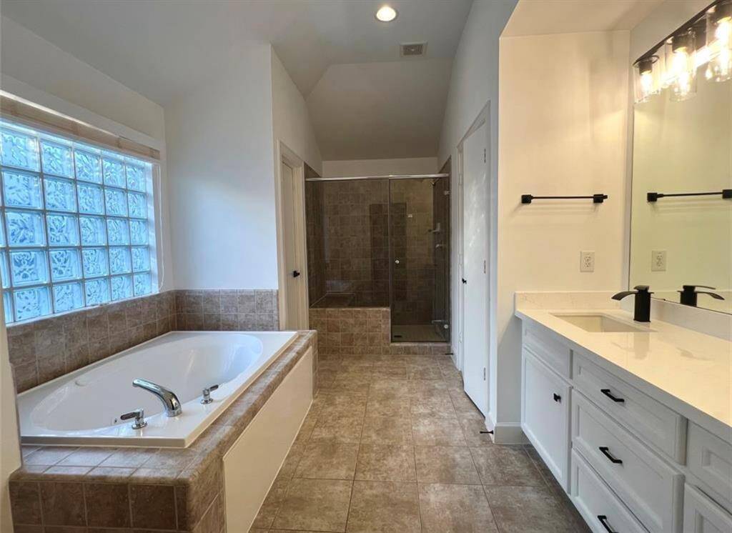 Primary bathroom with jetted tub