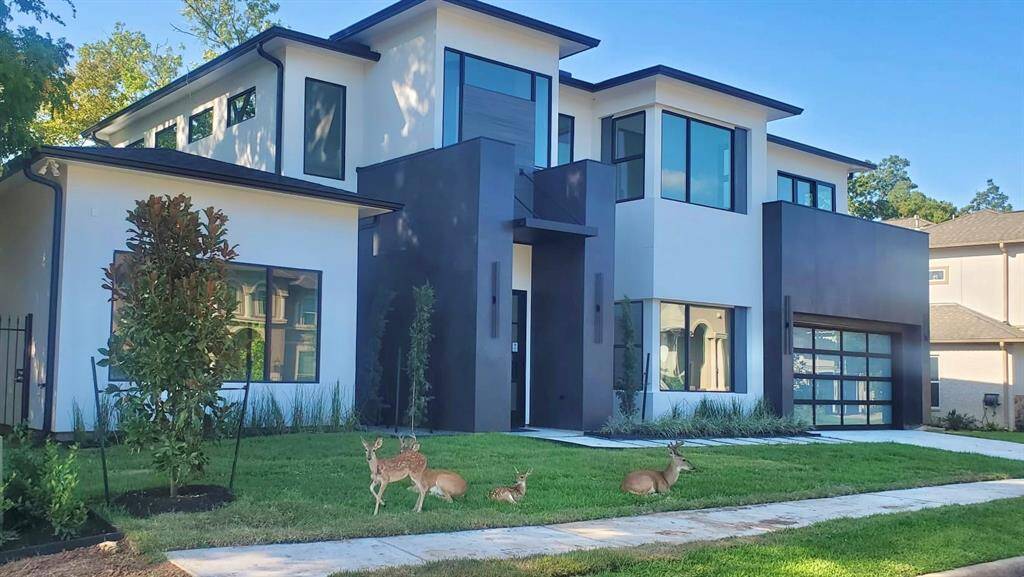 Yes, those are actual super cute deer in the front yard :)