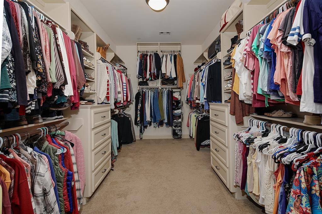 One of two primary customized closets