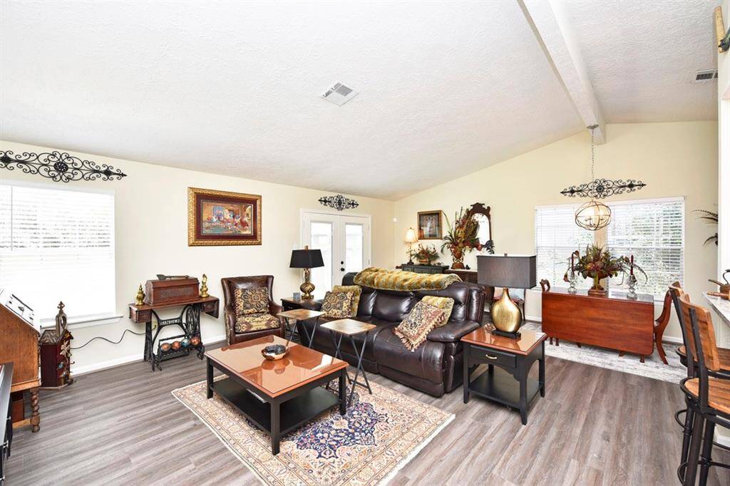Living room looking into kitchen
