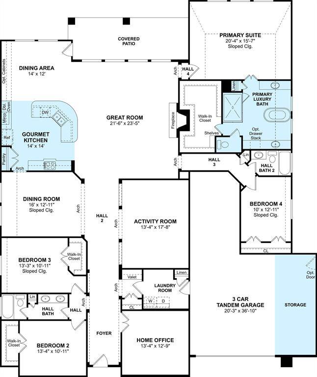 The Hayden floor plan by K. Hovnanian Homes. 1st Floor shown. *Prices, plans, dimensions, features, specifications, materials, and availability of homes or communities are subject to change without notice or obligation.