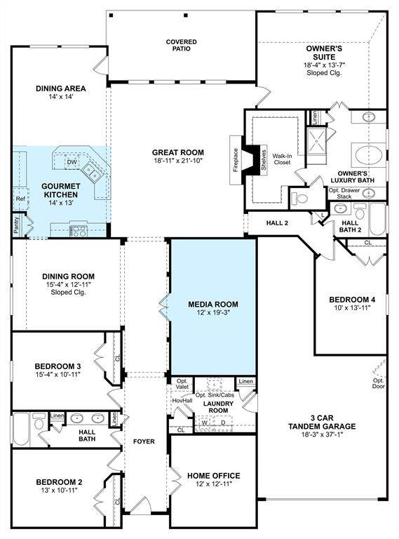 The Elaine floor plan by K. Hovnanian Homes. 1st Floor shown. *Prices, plans, dimensions, features, specifications, materials, and availability of homes or communities are subject to change without notice or obligation.