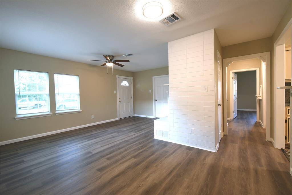 hallway to the secondary bedroom and bathroom