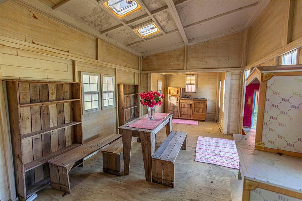 Inside the kids playhouse