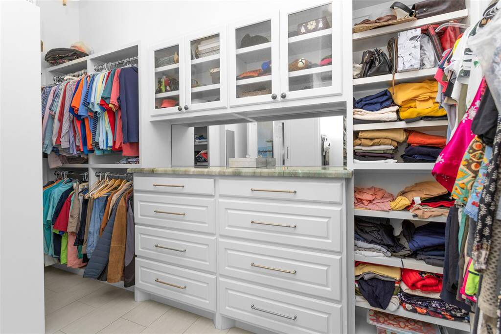 Primary closet with built-in safe