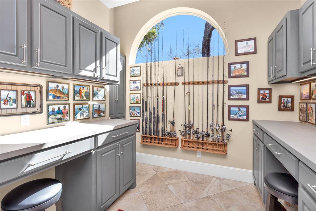 Hobby room on 1st floor with built-ins
