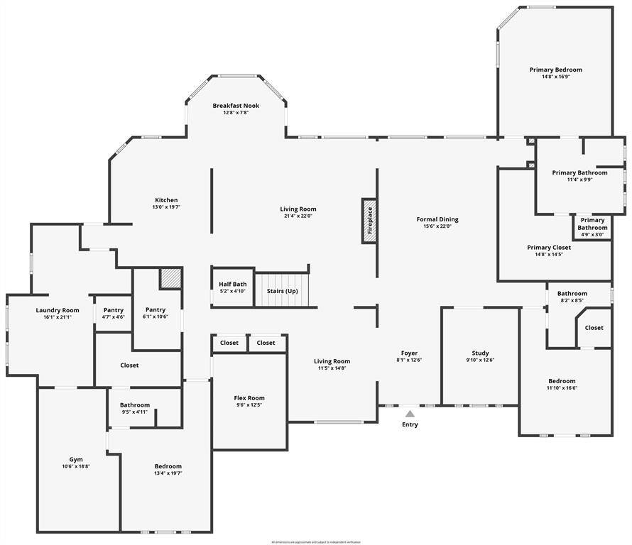 1st floor floor plan. 4 AC systems keep this property comfortable all year round