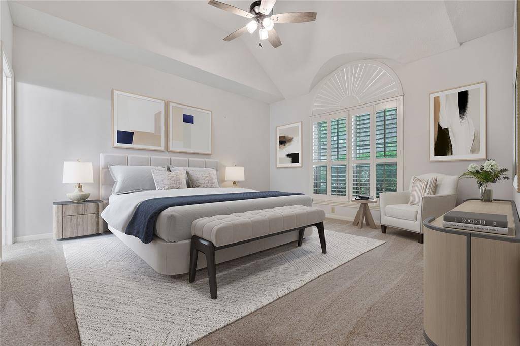 Private primary suite. Virtually staged