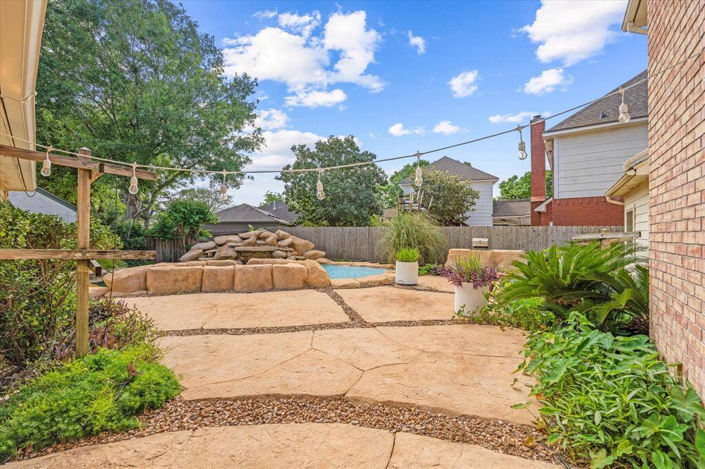 Enjoy outdoor living on the stone patios