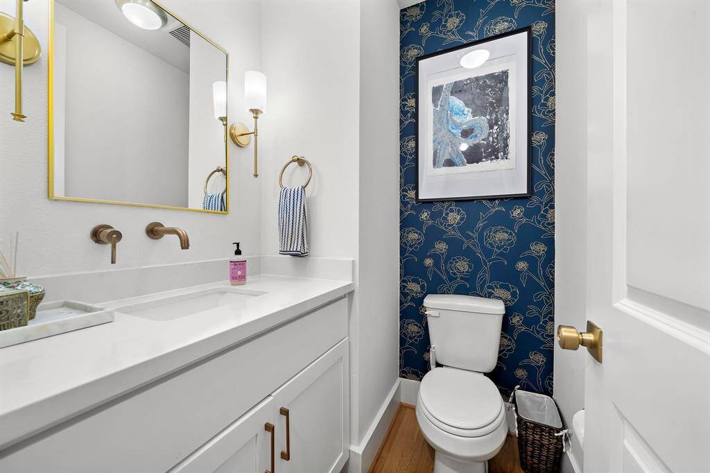 Chic and sophisticated, even in a half bath.