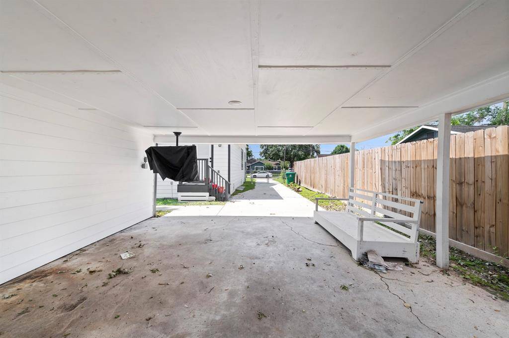 Peek inside the carport - shade for your vehicles or for your outdoor entertainement time!