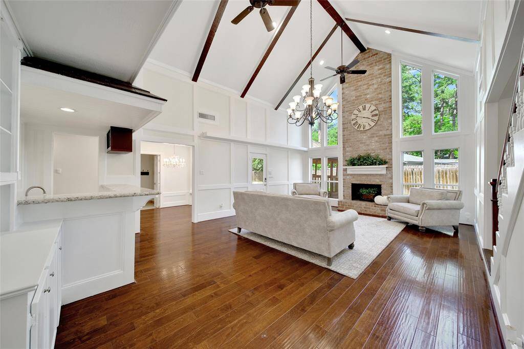 Freshly painted and soaring ceilings await you.