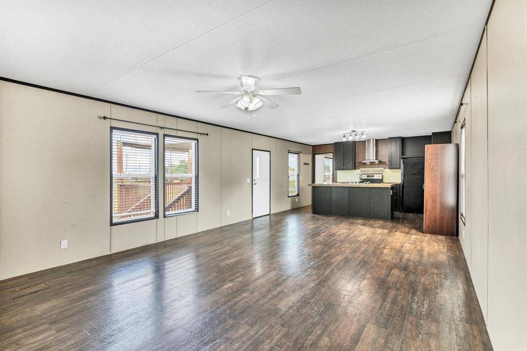 Living room overlooking kitchen