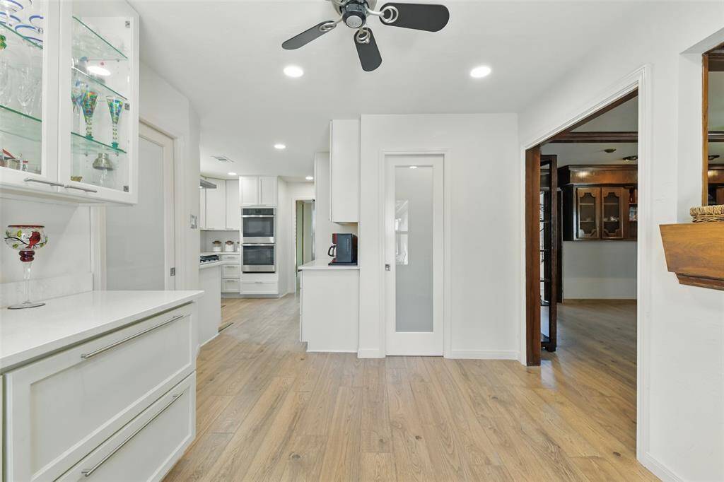 From this angle of the breakfast room you can see the entry to the walk-in pantry.