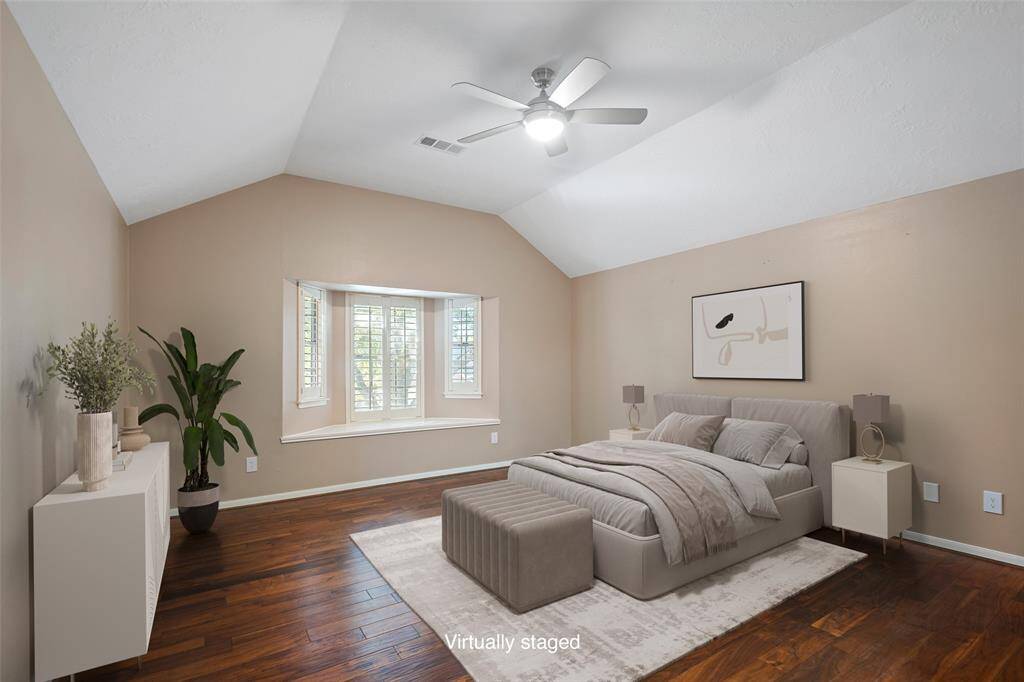 Primary bedroom virtually staged