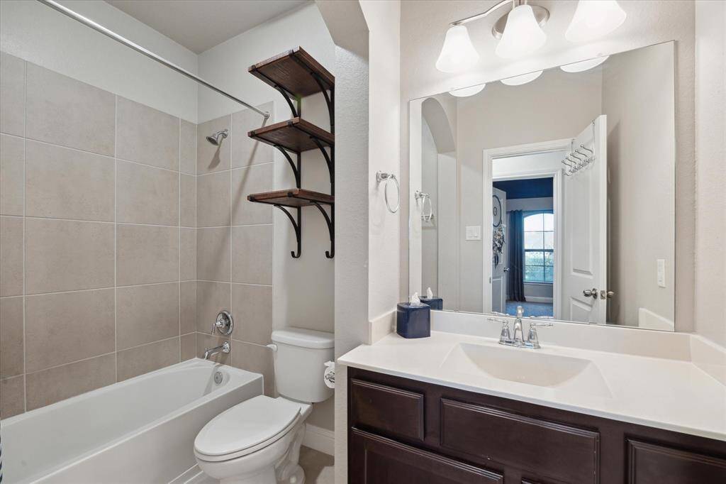The Second Full Bathroom Upstairs with a Tub/Shower Combo