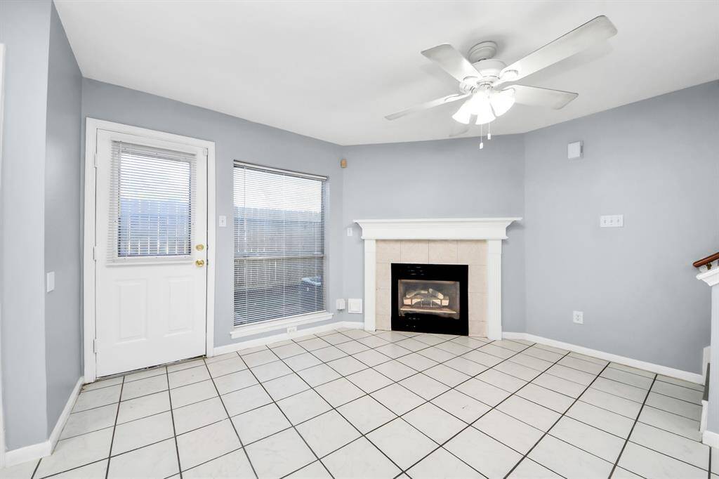 Dining area overlooks the backyard patio