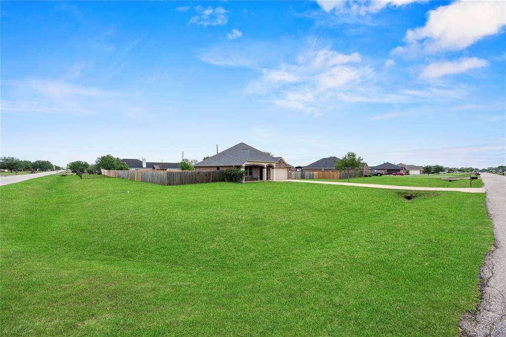 Front yard on large corner lot.