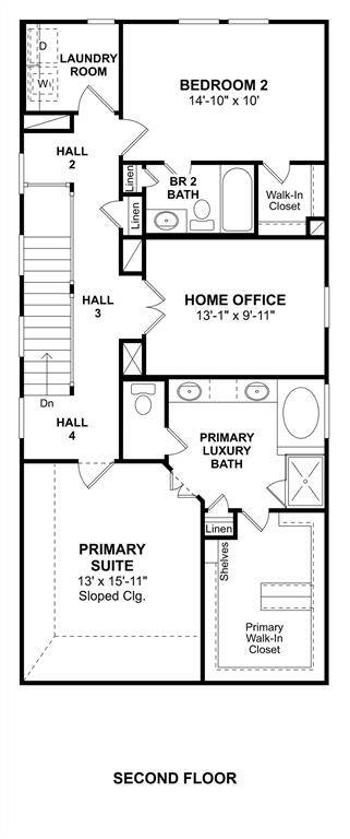 The Naples floor plan by K. Hovnanian Homes. 2nd Floor shown. *Prices, plans, dimensions, features, specifications, materials, and availability of homes or communities are subject to change without notice or obligation.