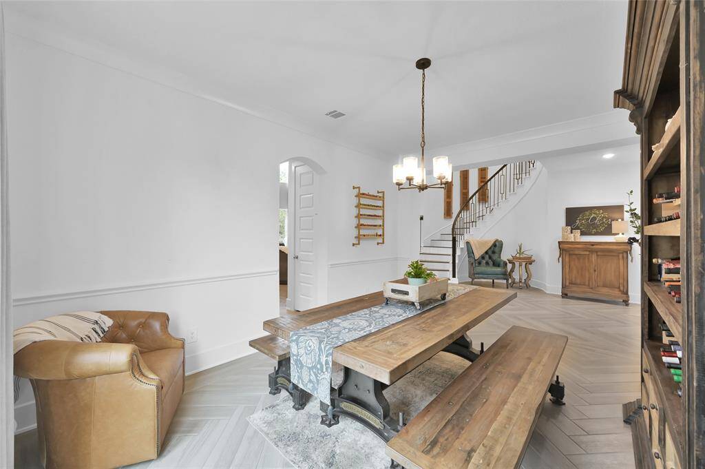 Formal dining area is conveniently located just off of the kitchen.  Carpet was removed by current owner.