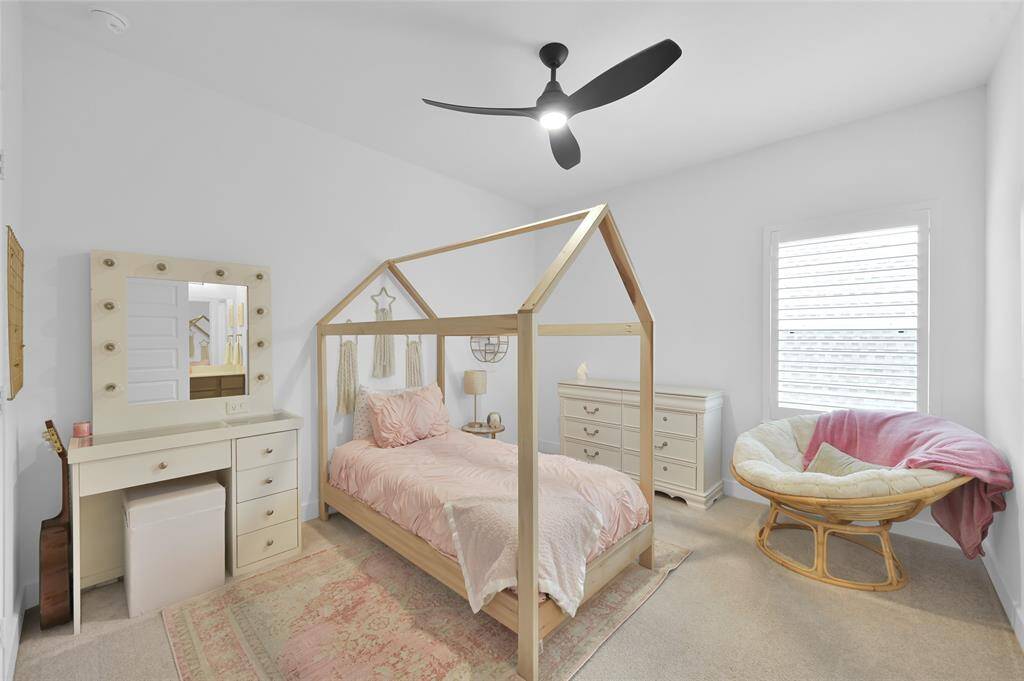 Secondary bedroom #4 is located upstairs and shared a Jack/Jill style bathroom w/ secondary bedroom #3.