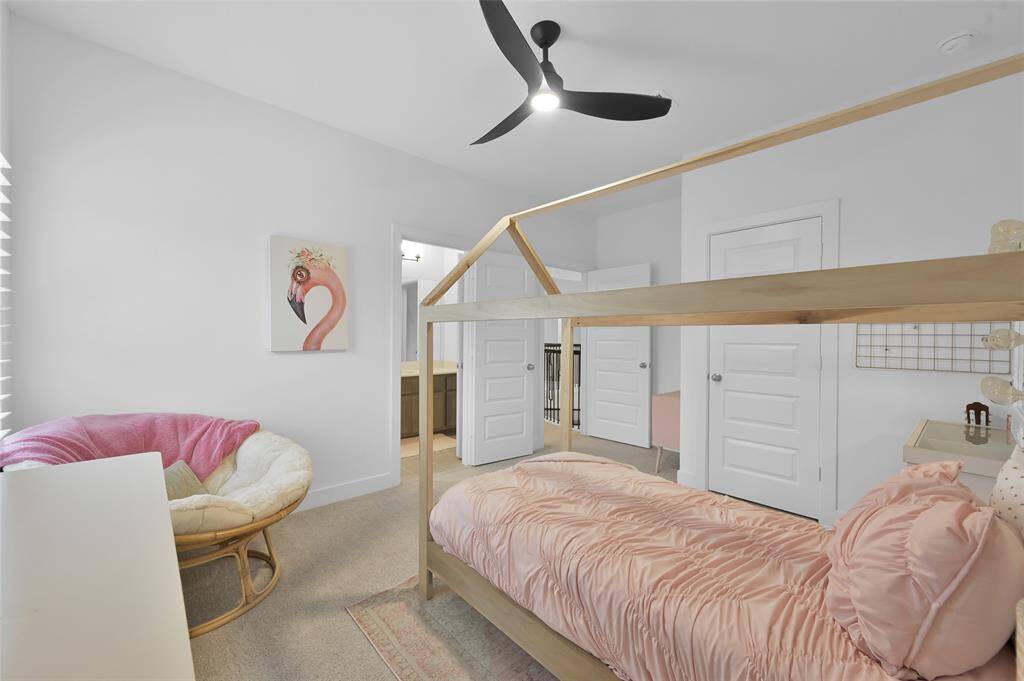 Secondary bedroom #4 is located upstairs and shared a Jack/Jill style bathroom w/ secondary bedroom #3.