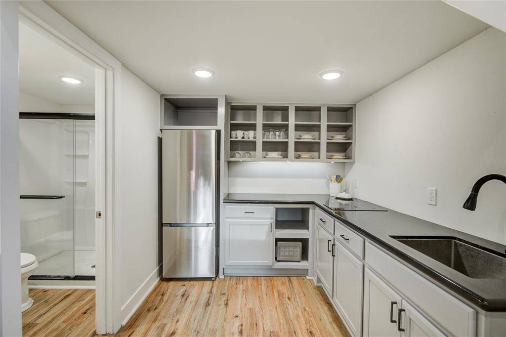 Kitchenette, full-size refrigerator space, double electric cooktop, full-size sink and plenty of counter space offers everything you need for independence!