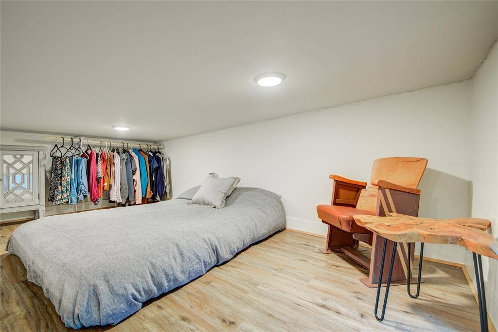 The 8x10 loft provides ample sleeping space and even a seating area.