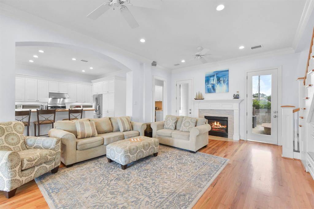 The Living room is open to the kitchen; great for entertaining.
