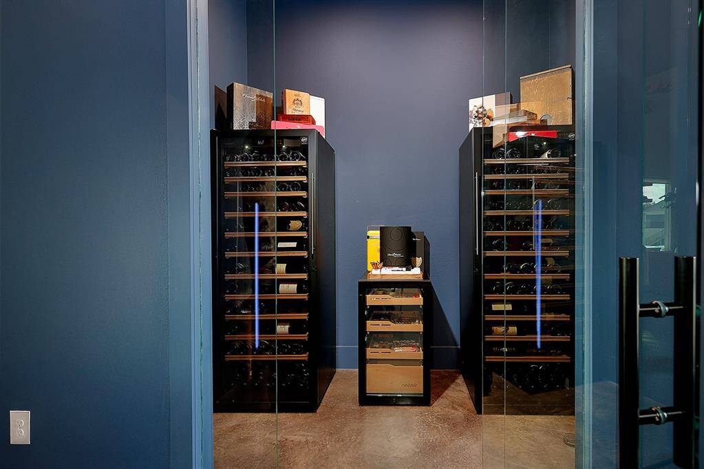 Ample space for beverage refrigerators to showcase your finest wines.