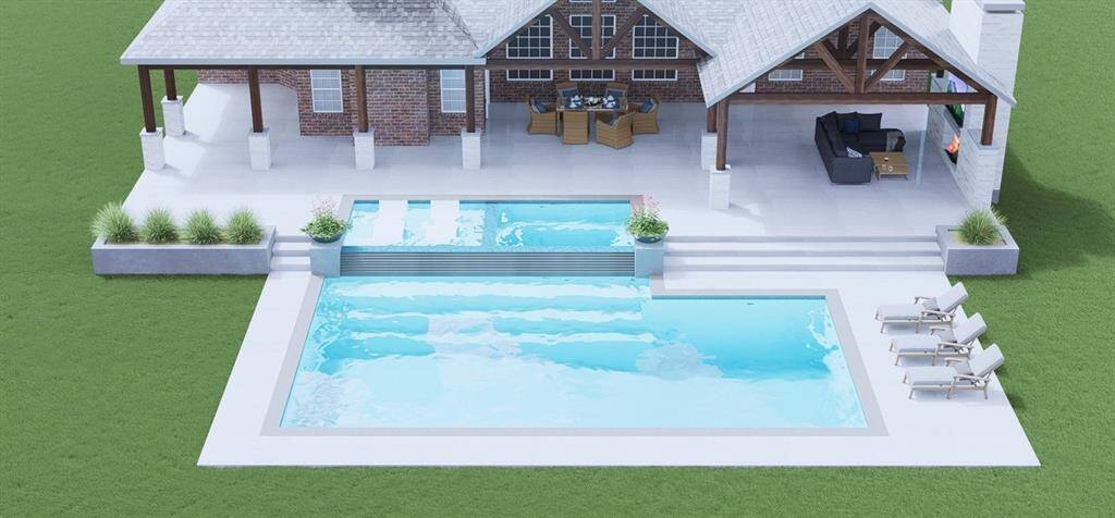 This pool rendering could come to life for your family! As you can see, the patio was designed to be easily cut out to add the spa and pool that your family has always dreamed of!