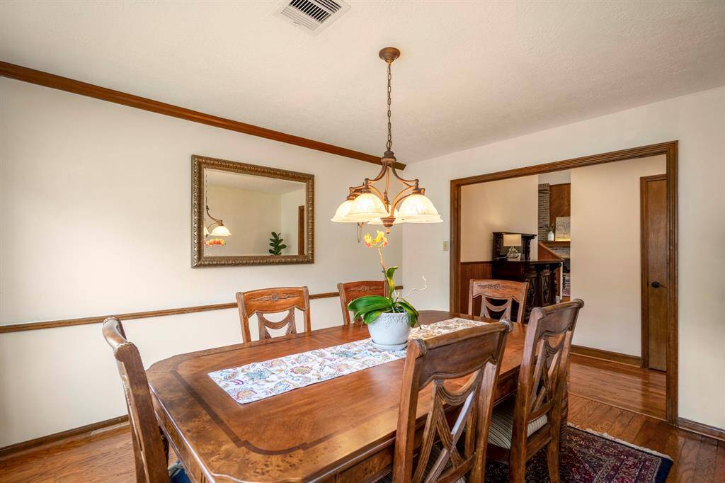 Formal Dining Room sits near the kitchen and is large enough to accommodate a large table.