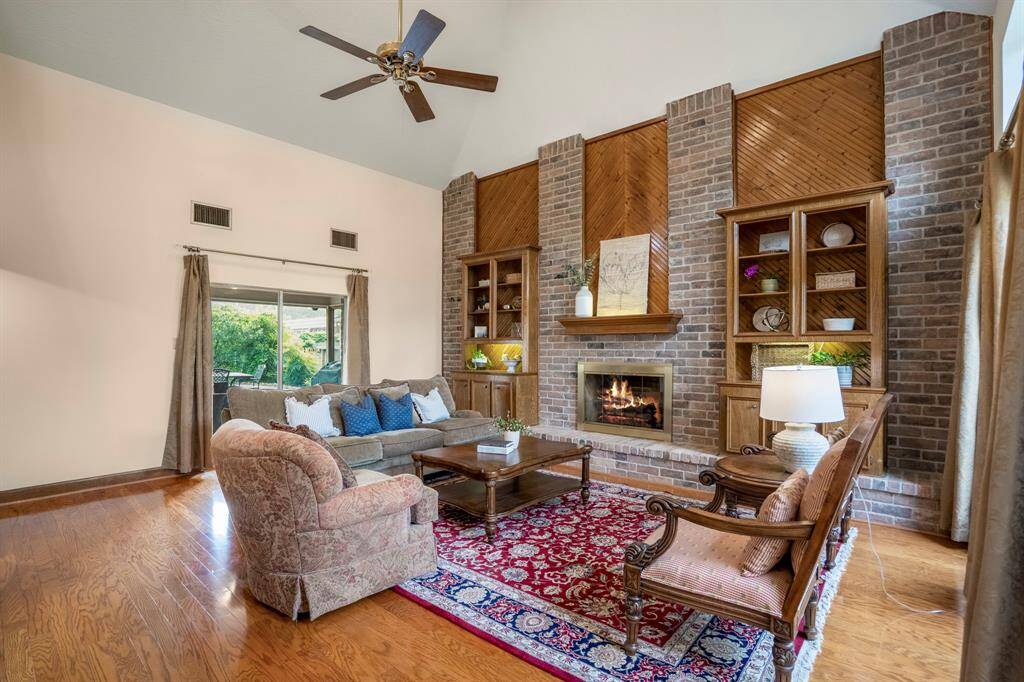 View of Family Room and sliding doors to the backyard for entertaining.