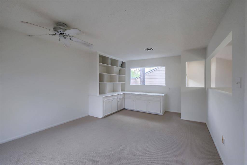 Upstairs loft area is perfect for a kids play area or a home office.