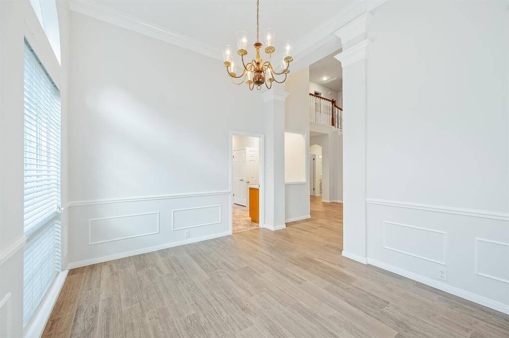 Looking back to the kitchen from the formal dining room.