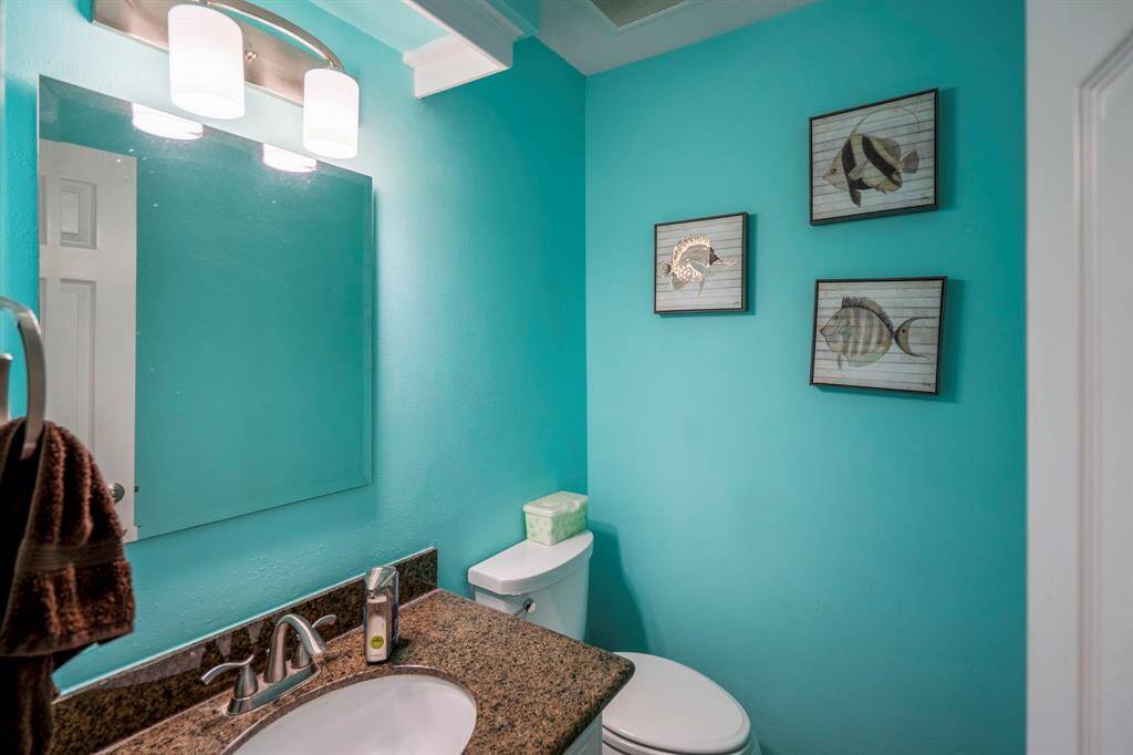 The downstairs half bath...