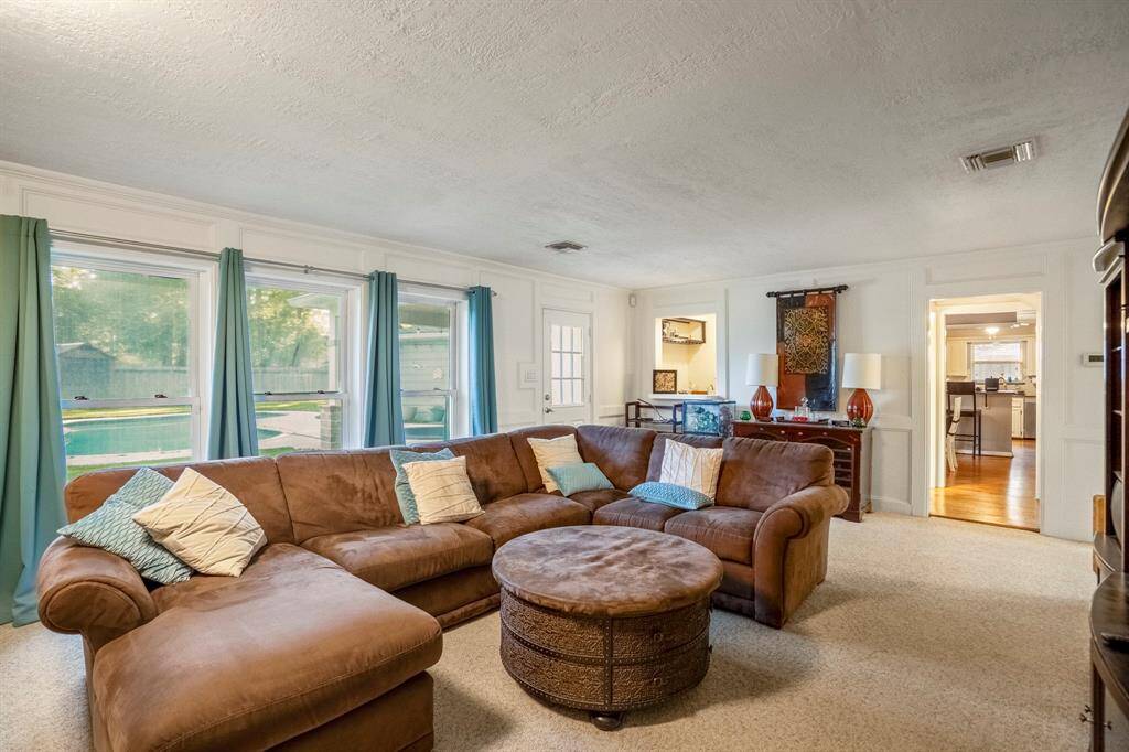 You'll enjoy the peaceful view of the pool and patio area.