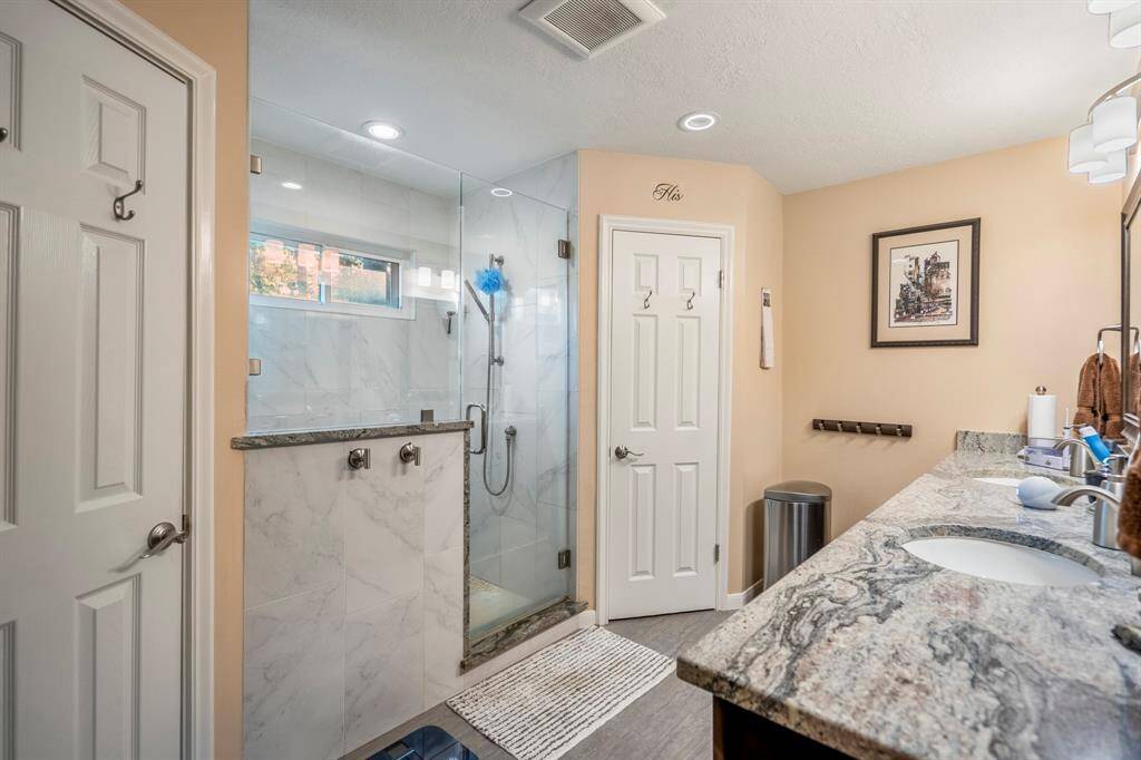 His and hers closets, updated shower, updated countertops...