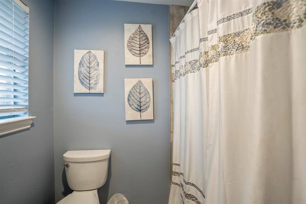 The tub and shower have been updated as well.