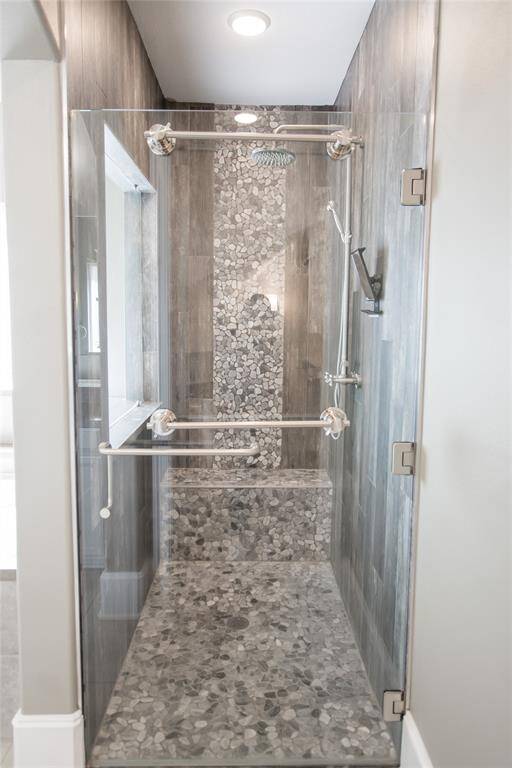 Fully custom handicap accessible shower with dual shower heads