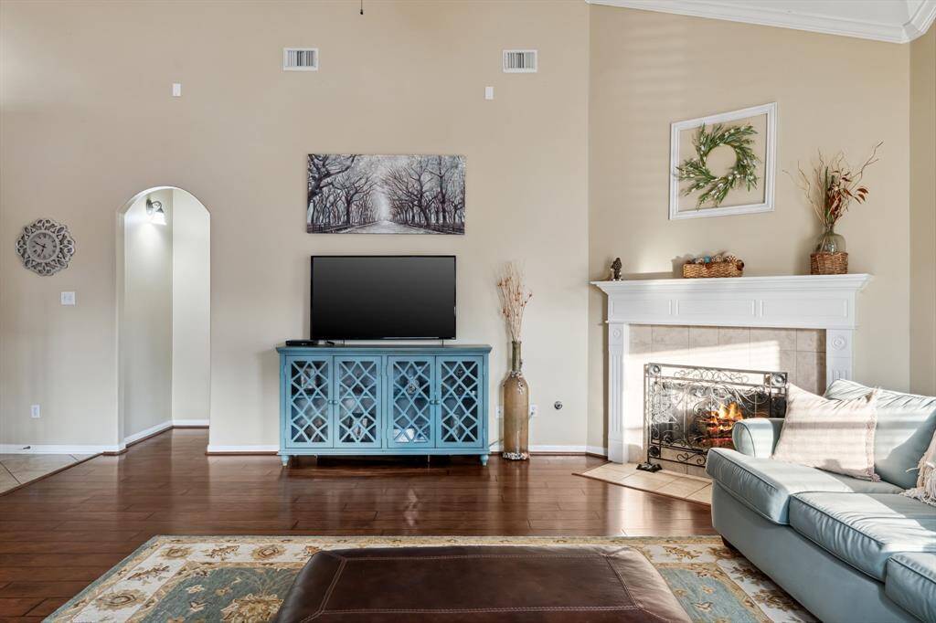 Family Room has great wall space for media equipment, Pre-Wired for Speakers