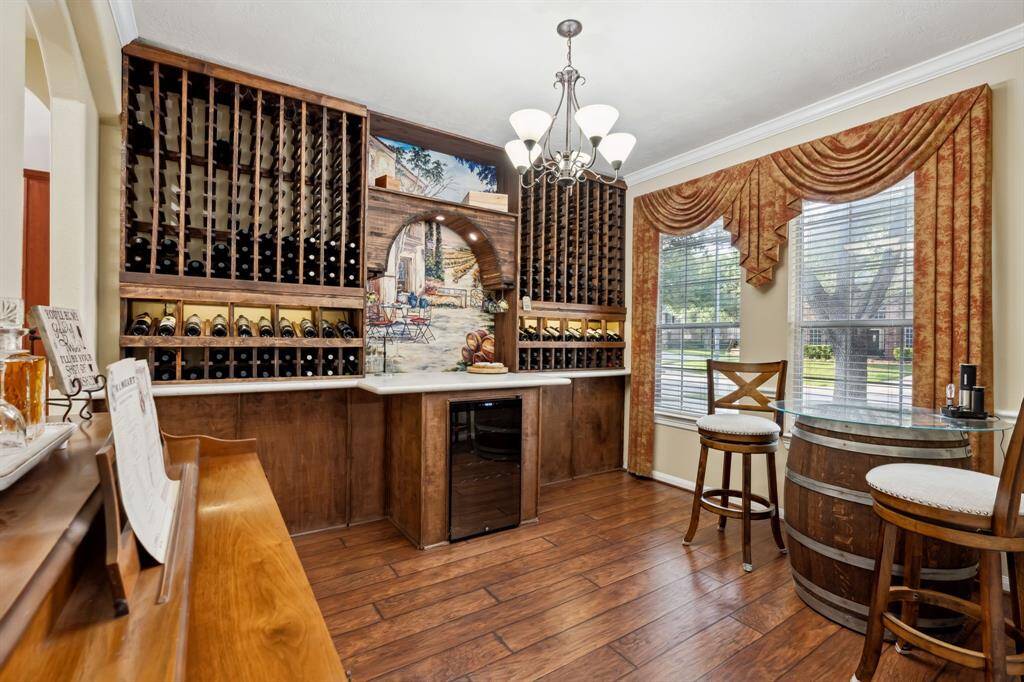 Formal Dining set up as a Wine Room.